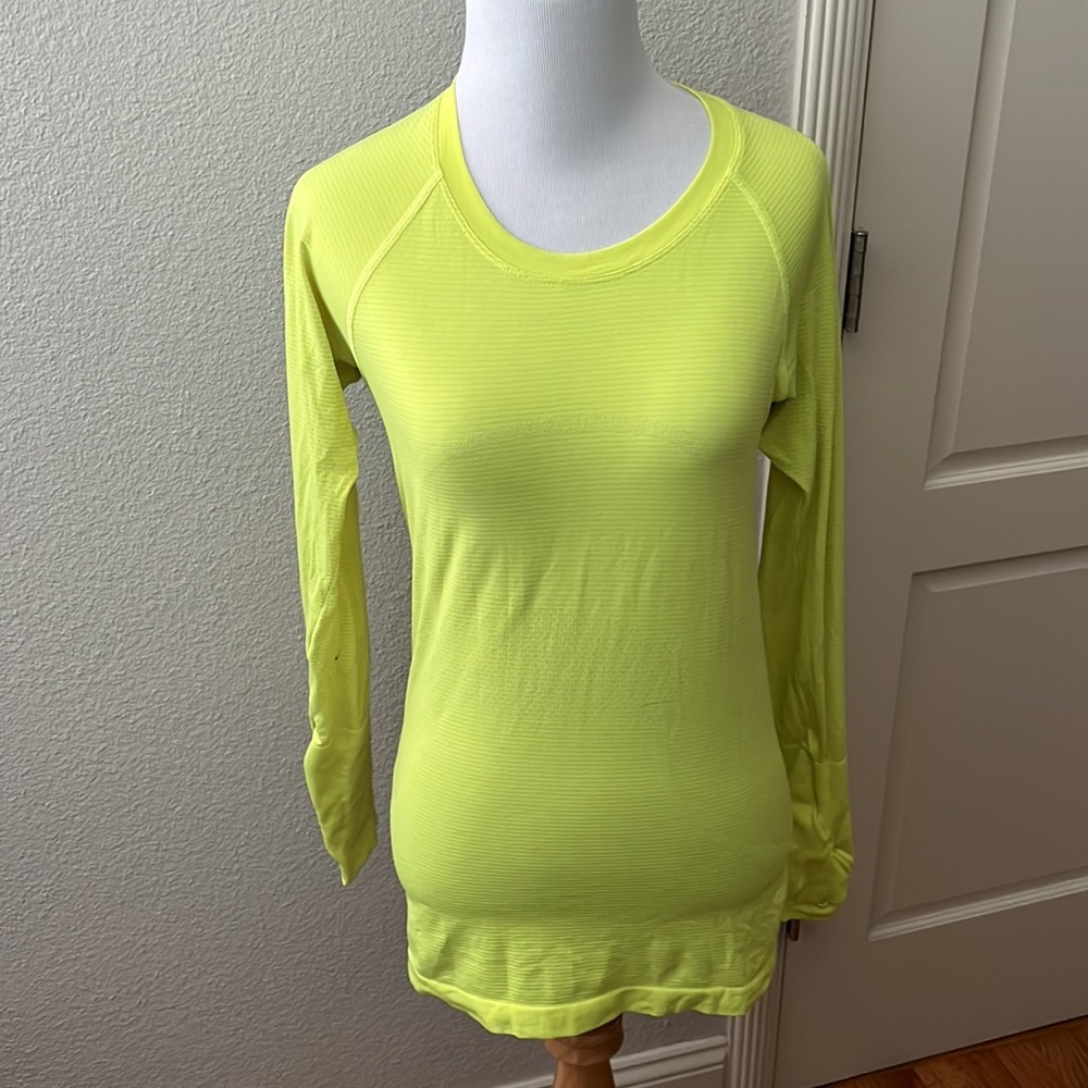 Lululemon Swiftly Long Sleeve Top Neon Yellow 6